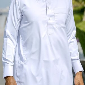 Alternative view of Qamis pakistanais "Al mashriq" Blanc