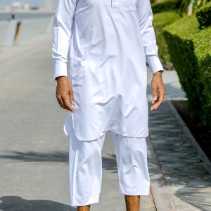 Qamis pakistanais "Al mashriq" Blanc