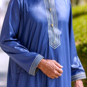 Alternative view of Qamis bahreini "Al mashriq" bleu et or